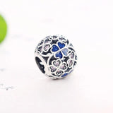 925 Silver Enamel Clover Flower Bead for Charm Bracelet