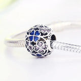 925 Silver Enamel Clover Flower Bead for Charm Bracelet