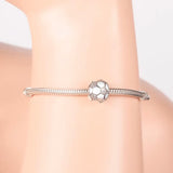 925 Silver Charm Bracelet with CZ Beads for Kids