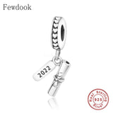 925 Silver School Book Scroll Charm Bracelet Bead