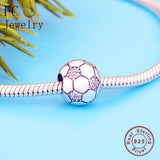 925 Silver Pan Charms Bracelet with Cubic Zirconia Beads