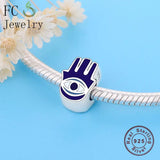 925 Silver Hand of Fatima Evil Eye Bead Berloque