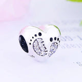 925 Silver Baby Girl Foot Print Bead for Charm Bracelet