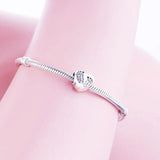 925 Silver Baby Girl Foot Print Bead for Charm Bracelet
