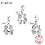 925 Sterling Silver Couple Brother & Sister Love Forever Bead