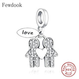 925 Sterling Silver Couple Brother & Sister Love Forever Bead