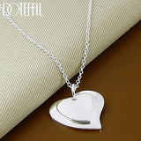 925 Sterling Silver Double Heart Pendant Necklace for Women