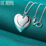 925 Sterling Silver Double Heart Pendant Necklace for Women