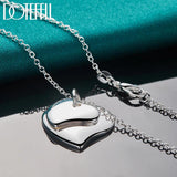 925 Sterling Silver Double Heart Pendant Necklace for Women