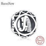 925 Silver Initial Letter Alphabet Bead Jewelry Making Berloque Craft