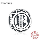 925 Silver Initial Letter Alphabet Bead Jewelry Making Berloque Craft