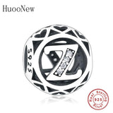 925 Silver Initial Letter Alphabet Bead Jewelry Making Berloque Craft