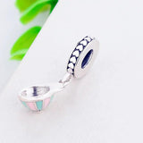 925 Sterling Silver Enamel Hat Cap Bead Pendant