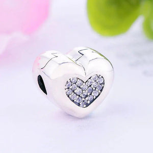 925 Silver Zircon Bead Stopper Clips for Charm Bracelet