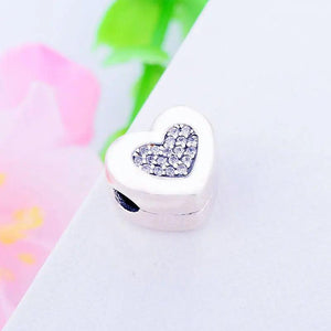 925 Silver Zircon Bead Stopper Clips for Charm Bracelet