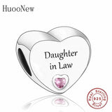 925 Silver Family Love Heart Bead Charm for Bracelet Making