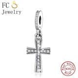 925 Sterling Silver Crucifix Cross Charm Bead for Bracelet