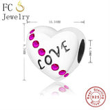 Real 925 Silver Palm Letter K Coffee Cup Bead Bracelet Charms