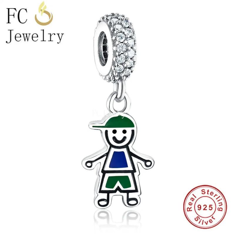 925 Sterling Silver Little Boy and Girl Charms for Bracelets