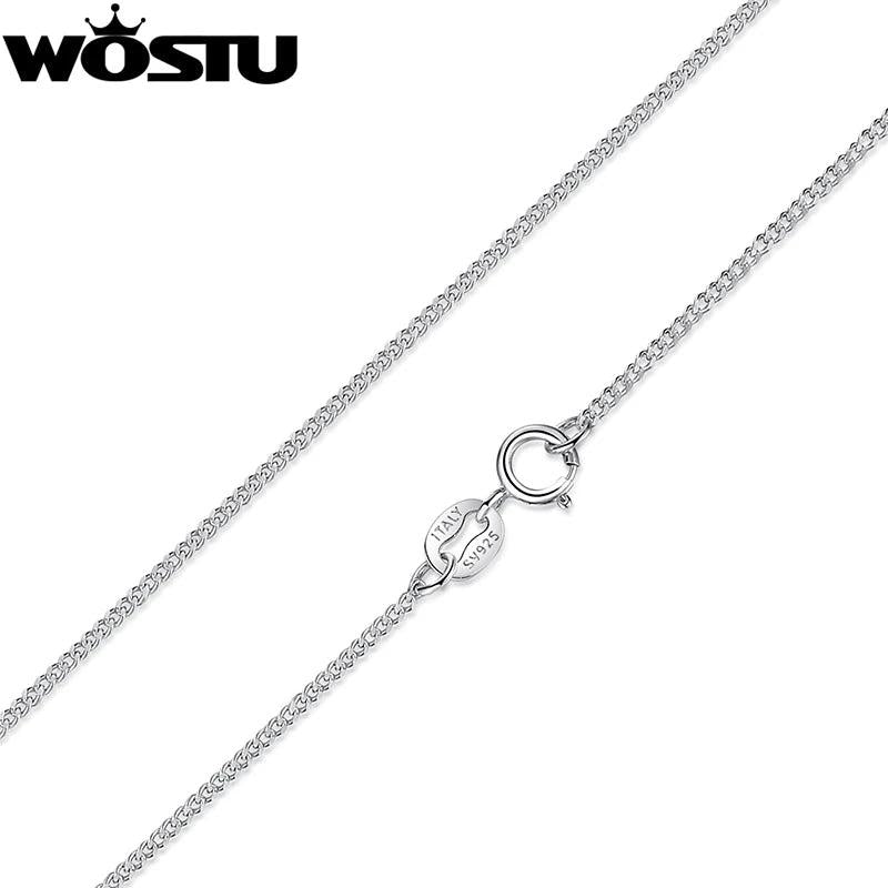 925 Silver Link Chains Necklace for Pendant Charm S925 Gift