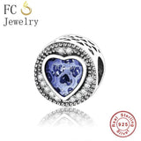 925 Silver Pink Zircon Stone Charm Bead for Bracelet Making