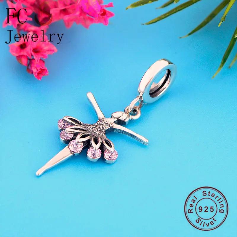 925 Silver Ballerina Ballet Girl Charm Bracelet Bead