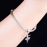 925 Silver Ballerina Ballet Girl Charm Bracelet Bead