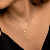 Sterling Silver Tassel Chain Necklace Rock Punk Long Chain Wedding Jewelry