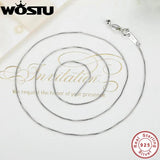 925 Silver Box Chain Adjustable Necklaces for Women