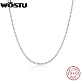 925 Silver Box Chain Adjustable Necklaces for Women