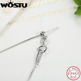 925 Silver Box Chain Adjustable Necklaces for Women