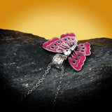 925 Silver Butterfly Pendant Necklace Women's Jewelry Enamel Chai