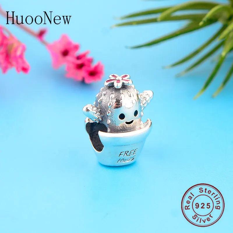 925 Silver Baby Cactus Hugs Bead European Charm Bracelet