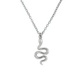 925 Silver Snake Pendant Long Necklace Adjustable Length Jewelry