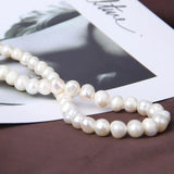 8mm Natural Pearl 925 Sterling Silver Chain Necklace Woman