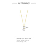 Crystal Zircon Necklace 925 Sterling Silver Long Chain Wedding Jewelry