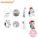 925 Sterling Silver Animal Owl Dog Pig Charms Beads for Bracelet Pendant