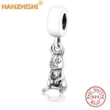 925 Sterling Silver Animal Owl Dog Pig Charms Beads for Bracelet Pendant