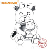 925 Sterling Silver Animal Owl Dog Pig Charms Beads for Bracelet Pendant