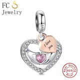925 Sterling Silver Bead Berloque Charms Bracelet Jewelry Fit Pan