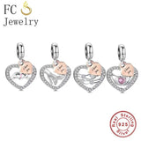 925 Sterling Silver Bead Berloque Charms Bracelet Jewelry Fit Pan
