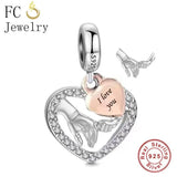 925 Sterling Silver Bead Berloque Charms Bracelet Jewelry Fit Pan