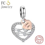 925 Sterling Silver Bead Berloque Charms Bracelet Jewelry Fit Pan