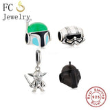 925 Sterling Silver Enamel Helmet Hat Bead for Bracelet Making