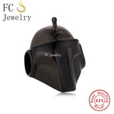 925 Sterling Silver Enamel Helmet Hat Bead for Bracelet Making