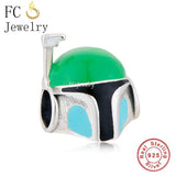 925 Sterling Silver Enamel Helmet Hat Bead for Bracelet Making