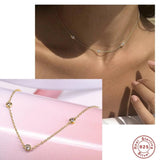 Vintage Multilayer Chain Necklace Sterling Silver Beads Choker Collar