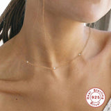Vintage Multilayer Chain Necklace Sterling Silver Beads Choker Collar