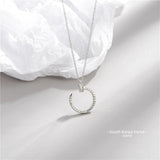 925 Silver Rhinestone C Nail Pendant Necklace
