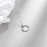 925 Silver Rhinestone C Nail Pendant Necklace